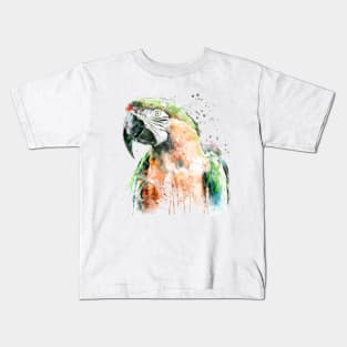 Military Macaw Parrot Head Kids T-Shirt
